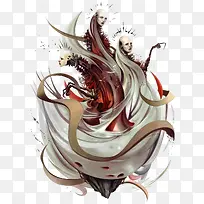 白色美女cg插画-空若网 白色美女cg插画-空若网