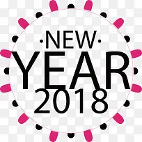 矢量玫红新年2018标签-空若网 矢量玫红新年2018标签-空若网