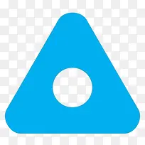 蓝色空心圆角三角形-空若网 蓝色空心圆角三角形-空若网