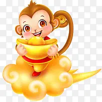 卡通祥云送宝猴子-空若网 卡通祥云送宝猴子-空若网