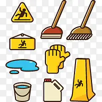 卡通公共防滑标志-空若网 卡通公共防滑标志-空若网