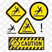 卡通公共防滑标志-空若网 卡通公共防滑标志-空若网