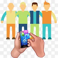 现代社交网络矢量图-空若网 现代社交网络矢量图-空若网