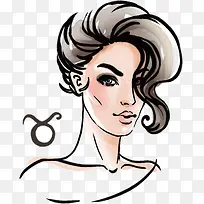 水彩模特头像设计-空若网 水彩模特头像设计-空若网