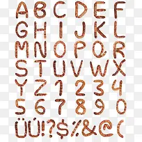 棕色绳子字母数字-空若网 棕色绳子字母数字-空若网