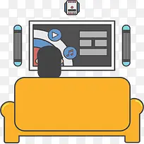 在家客厅看电视的人-空若网 在家客厅看电视的人-空若网