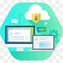 扁平矢量数据电脑商务插画-空若网 扁平矢量数据电脑商务插画-空若网