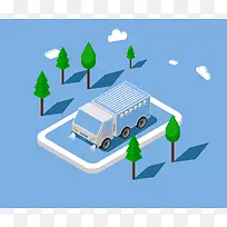 2.5D汽车插画-空若网 2.5D汽车插画-空若网