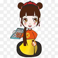 可爱卡通管家小女孩-空若网 可爱卡通管家小女孩-空若网