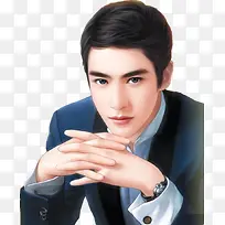 手绘插手男子-空若网 手绘插手男子-空若网