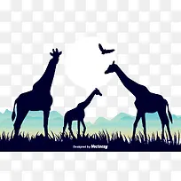 长颈鹿草矢量素材-空若网 长颈鹿草矢量素材-空若网