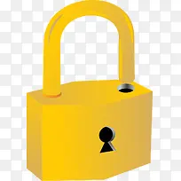 黄色简约门锁矢量图-空若网 黄色简约门锁矢量图-空若网