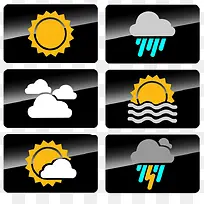 黑色长方形的天气图标-空若网 黑色长方形的天气图标-空若网