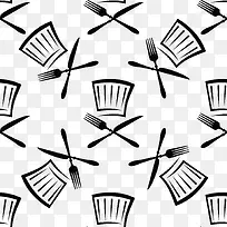 矢量创意黑白餐具背景-空若网 矢量创意黑白餐具背景-空若网