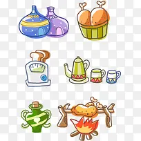 手绘可爱漫画餐具-空若网 手绘可爱漫画餐具-空若网