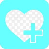 蓝色爱心加号标签-空若网 蓝色爱心加号标签-空若网