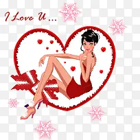 时尚圣诞女孩矢量素材-空若网 时尚圣诞女孩矢量素材-空若网