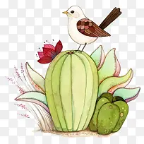 卡通蔬菜和小鸟-空若网 卡通蔬菜和小鸟-空若网
