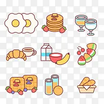 线性风格的早餐食品-空若网 线性风格的早餐食品-空若网