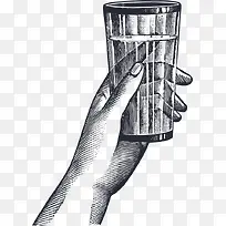 握杯子手势矢量图-空若网 握杯子手势矢量图-空若网