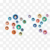 扁平化社交朋友圈矢量图-空若网 扁平化社交朋友圈矢量图-空若网