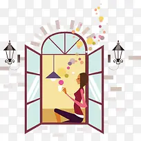 女性时尚生活创意卡通矢量-空若网 女性时尚生活创意卡通矢量-空若网