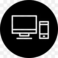 手机和电脑显示器概述一个圆圈内图标-空若网 手机和电脑显示器概述一个圆圈内图标-空若网