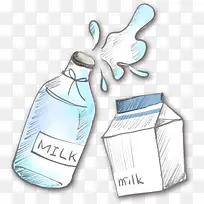可爱手绘牛奶奶瓶-空若网 可爱手绘牛奶奶瓶-空若网