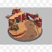 圆形孤岛创意树林-空若网 圆形孤岛创意树林-空若网