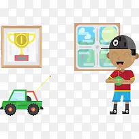 玩遥控汽车的孩子-空若网 玩遥控汽车的孩子-空若网