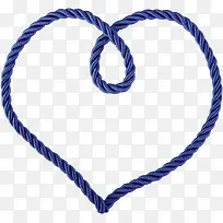 蓝色线编织爱心-空若网 蓝色线编织爱心-空若网