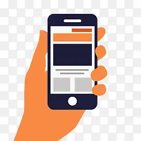 矢量卡通商务手拿手机素材-空若网 矢量卡通商务手拿手机素材-空若网