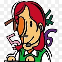 话务员卡通职业-空若网 话务员卡通职业-空若网