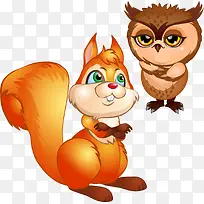 松鼠和猫头鹰-空若网 松鼠和猫头鹰-空若网