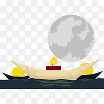 一个白色中元节纸船-空若网 一个白色中元节纸船-空若网