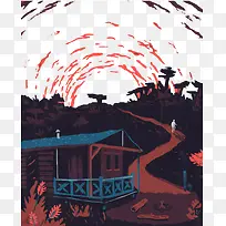 �ʻ�ɭ�ִ�ׯ�廭-������