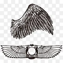 矢量翅膀的黑白图像-空若网 矢量翅膀的黑白图像-空若网