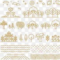 矢量树木简笔画-空若网 矢量树木简笔画-空若网