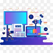 商务渐变数据矢量插画-空若网 商务渐变数据矢量插画-空若网