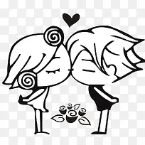 简笔画亲吻中的男女-空若网 简笔画亲吻中的男女-空若网