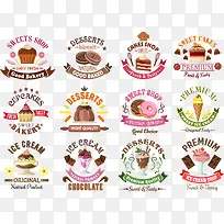 矢量甜品标贴-空若网 矢量甜品标贴-空若网