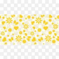黄色爱心花朵创意底纹背景-空若网 黄色爱心花朵创意底纹背景-空若网