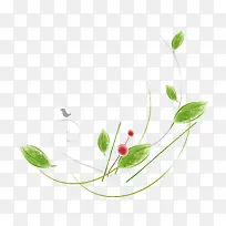 绿色树枝装饰背景-空若网 绿色树枝装饰背景-空若网