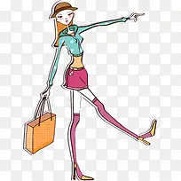 手绘时尚俏皮美女-空若网 手绘时尚俏皮美女-空若网