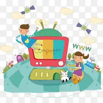 卡通电脑-空若网 卡通电脑-空若网