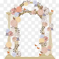 彩色花纹拱门矢量-空若网 彩色花纹拱门矢量-空若网