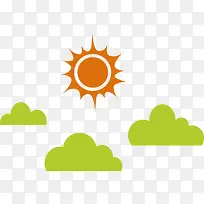 插画中的云和太阳-空若网 插画中的云和太阳-空若网