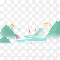 卡通手绘蓝色梦幻背景-空若网 卡通手绘蓝色梦幻背景-空若网