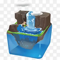 2017瀑布风景矢量素材-空若网 2017瀑布风景矢量素材-空若网