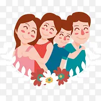 矢量图合影的男女孩-空若网 矢量图合影的男女孩-空若网